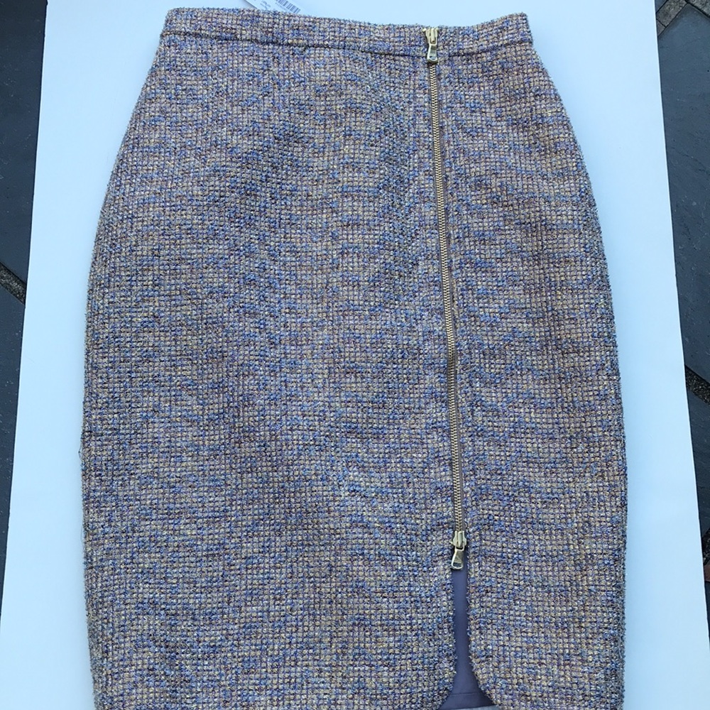 ♥️ J. Crew purple and gold glimmer zipper skirt